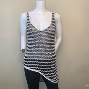Helmut Lang Asymmetrical Open Knit Tank Top